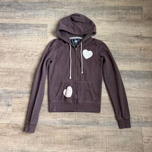 Y2K PINK by Victoria Secret Brown Zip Up Hoodie Size Small
